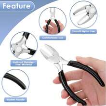 1pc Nylon Pliers For Jewelry Making - Flat Nose, Soft Pliers For Chain Making, 2D Flat Pliers, Nylon Flat Mouth Pliers, Suitable For Metal Wire Shaping, Perfect For Beading - Pliers - View 3
