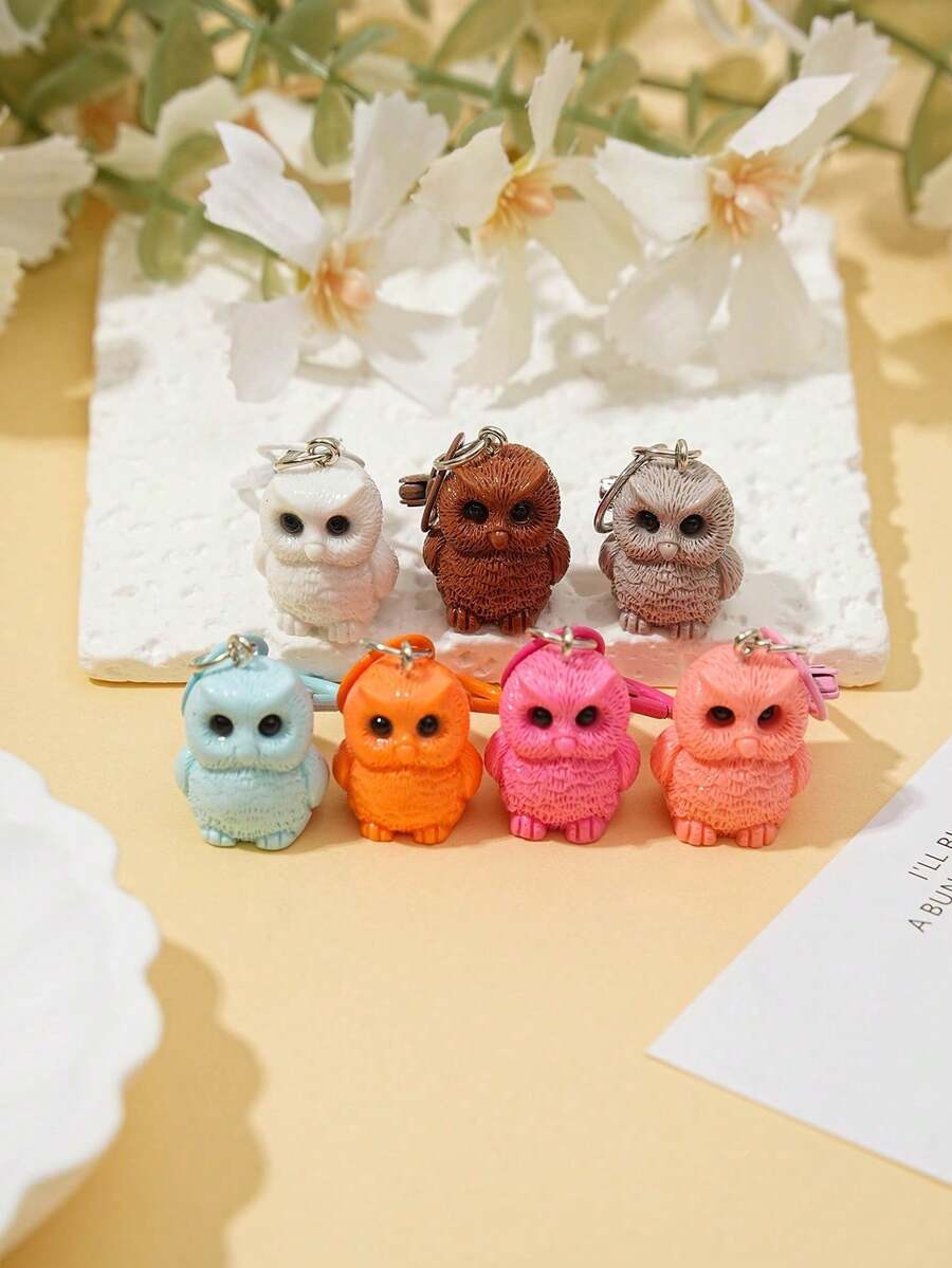 Cute Mini Resin Owl Bag Charm, Colorful Animal Keychain Pendant, Handbag Backpack Decoration Accessory, Adorable Party Favor Gift - Owl Pendant - View 1