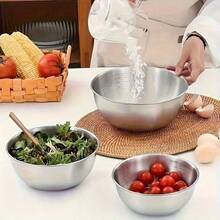 1 Piece/Set Of 3 Stainless Steel Mixing Bowls - Durable And Versatile Kitchen Bowls Suitable For Cooking, Baking, And Serving Food. - Multicolor - View 6