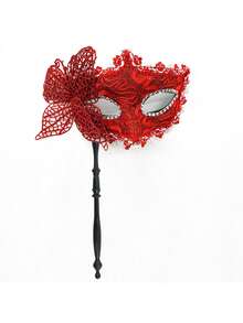 1pc Women's Masquerade Mask With Handle, Half Face Mask, Suitable For Parties, Halloween, Celebrations, Performances, Various Festivals And Events, Colorful Floral Party Mask, Fashionable And Mysterious, Perfect Gift For Valentine's Day And Christmas - Multicolor - View 21