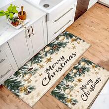 Karpet Panjang Motif Natal 2D, Cocok untuk Ruang Masuk Dalam Ruangan, Karpet Samping Tempat Tidur Kamar Tidur, Karpet Dapur, Ruang Tamu, Ruang Cuci, dan Kamar Mandi. - MultiWarna - View 2