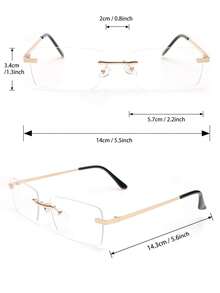 3 Pairs Men's Fashion Retro Style Rectangular Glasses, Suitable For Vacation, Party, Daily Life, Fits All Face Shapes. - Multicolor - View 5