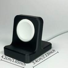 1pc Stable Anti-Slip Smart Watch Charging Stand, Minimalist Business Style Black One-Piece Design, With Cable Slot Detail, Sturdy Support For Bedside Clock Display, Smart Watch Charging Base, Suitable For Bedroom Bedside, Office Desk Daily Charging And Storage Scenarios - White - View 6