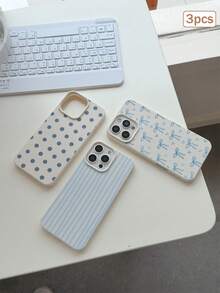 3件裝彩色印花元素 TPU 防震全包覆手機保護殼 精準保護套 適用於 Apple 11/12/13/14/15/16/17 Pro Max - 彩色 - 查看 2