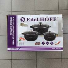 6PCS Set Solid Black Non-Stick Double Handle Casserole 28/32/36cm, Large Capacity Stockpot With Glass Lid, Home Cookware For Induction Cooker & Gas Stove - View 9