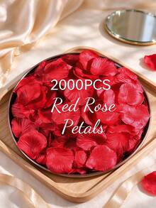 1000pcs Artificial Red Rose Petals, Vibrant Color And Realistic Shape ...
