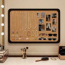 1pc Wall Decor Board, No Drilling Required, Multi-Purpose Wall Organizer, Home & Office Memo Board, Photo Display, Back To School - Rounded Corners - View 9