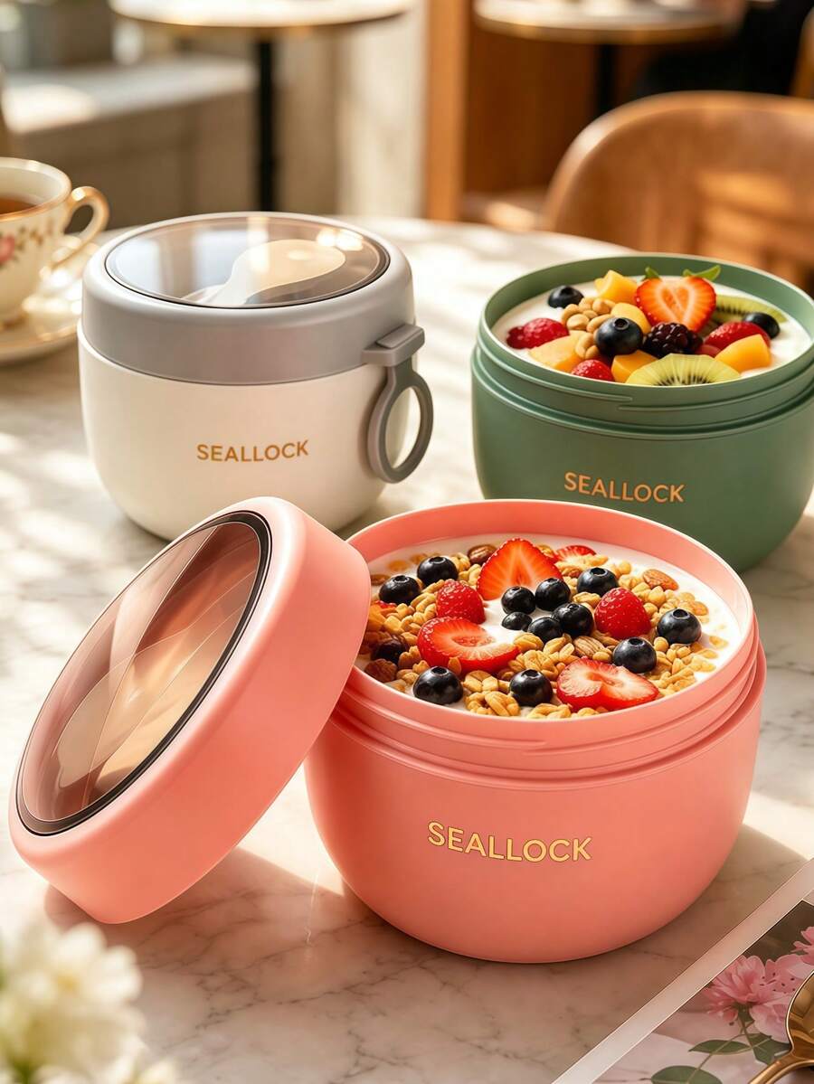 1pc 600ml Soup Cup, Breakfast Bowl, Portable Milk Soup Pot, Student & Worker Fresh-Keeping Bowl, Small Lunch Box, Suitable For Students And Office Workers - Multicolor - View 1