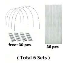 5-8 Sets Solid Fiberglass Garden Support Poles, Agricultural Greenhouse, Garden Arch Tunnel, Fruit And Vegetable Greenhouse Arch Support Bars, Mosquito Net Support, Includes Corresponding Number Of Galvanized Connecting Pipes, Multiple Sets Available, Suitable For Various Sizes And Scenarios - White - View 9