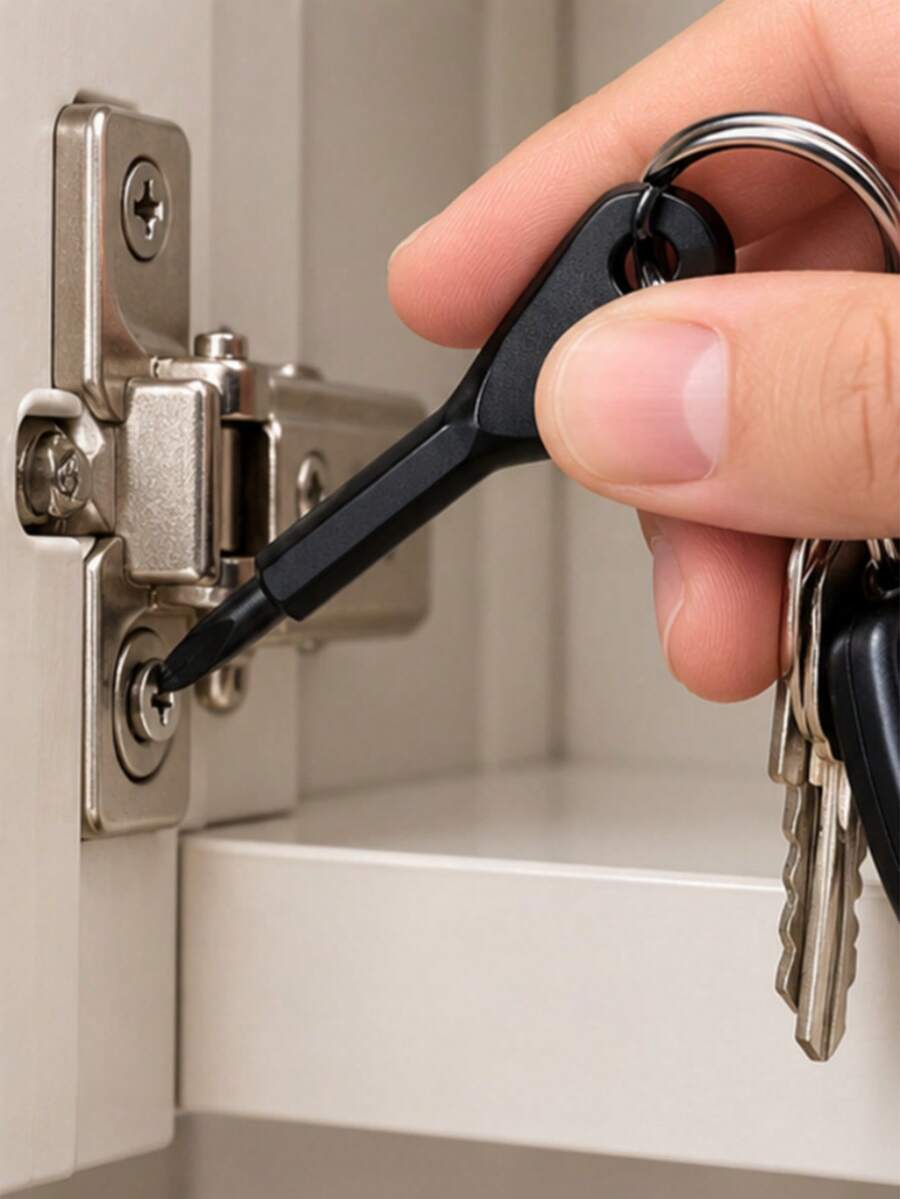 2 st mini platt huvudskruvmejsel nyckelringssats, bärbar fick-EDC multifunktionsverktyg, utomhus camping vandring reparationsgadget, bilnyckelringstillbehör, väskcharm, present till pappa och far - Flerfärgad - Visa 1