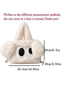 Kids Plush Handbag For Girls, Cute Big‑Eye Dog Fluffy Tote Bag, Soft Fuzzy Animal Purse, Ideal Gift For Little Kids Daily Outing - Multicolor - View 5