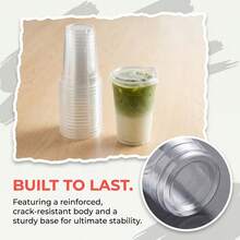 100/50/40/30/20/10/1pc High Transparency Cup With Lid, Leak-Proof Design Suitable For Iced Coffee, Milk Tea, Fresh Juice, Sparkling Water, Perfect For Home, Party, Picnic, Coffee Shop Takeout, Material, Clear And Beautiful, Easily Create Atmosphere Drinks! - Clear - View 9