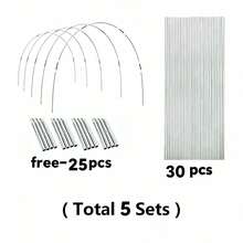 5-8 Sets Solid Fiberglass Garden Support Poles, Agricultural Greenhouse, Garden Arch Tunnel, Fruit And Vegetable Greenhouse Arch Support Bars, Mosquito Net Support, Includes Corresponding Number Of Galvanized Connecting Pipes, Multiple Sets Available, Suitable For Various Sizes And Scenarios - White - View 8