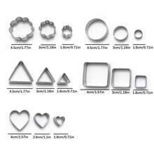 15pcs Mini Stainless Steel Cookie Cutters, Kitchen Baking Tools, Includes Round, Flower, Triangle, Heart, Square Shapes, For Making Mini Cookies, Vegetables, Fruits, Suitable For Christmas Pastry Decoration, Christmas Gift - View 2
