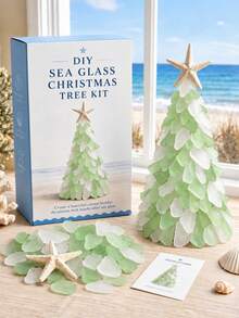 One Piece Of Sea Glass Christmas Tree Series Set, Handmade Desktop Sea Glass Art, DIY Holiday Decoration, Sea Glass Christmas Tree Making Kit, Creative Gift, Suitable For Adults, Sea Glass Halloween Christmas Tree Making Kit, Holiday Desktop Ornament. - Multiple Styles - View 14
