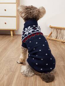 Pet Turtleneck Knit Jumper, Maple Leaf Dachshund Printed Warm Dog Sweater For Small Dogs - Multicolor - View 4