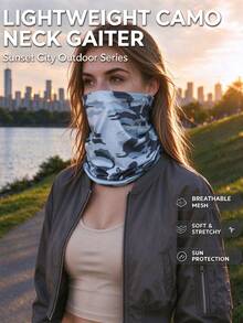 1pc/Balaclava Style Neck Gaiter Unisex Face Mask Windproof Breathable Suitable For Outdoor Cycling Skiing - A - View 1
