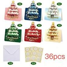 3D Christmas Tree Greeting Card, Merry Christmas Holiday Blessing Card With Envelope And Sticker, Premium Christmas Gift Card, Suitable For Holiday Celebrations And Seasonal Greetings, Christmas Stocking Filler, Christmas Gift, Christmas Card, Christmas Tree, 1/36pc - A - View 8
