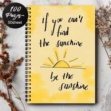 1pc [2D] Flat Spiral Notebook, A5 Spiral Coil Notebook, Dream Positive Energy Doodle-Style Journal, Study Record Book, Back-To-School Season Gift, Suitable For Classroom Portable Writing, Ideal For Back-To-School Season, Student Notebooks - One Book (50 Pages, 100 Pages) - View 5