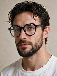 1 Pair PC Frame Minimalist Casual Vintage Unisex Personalized Black Glasses - Black - View 1