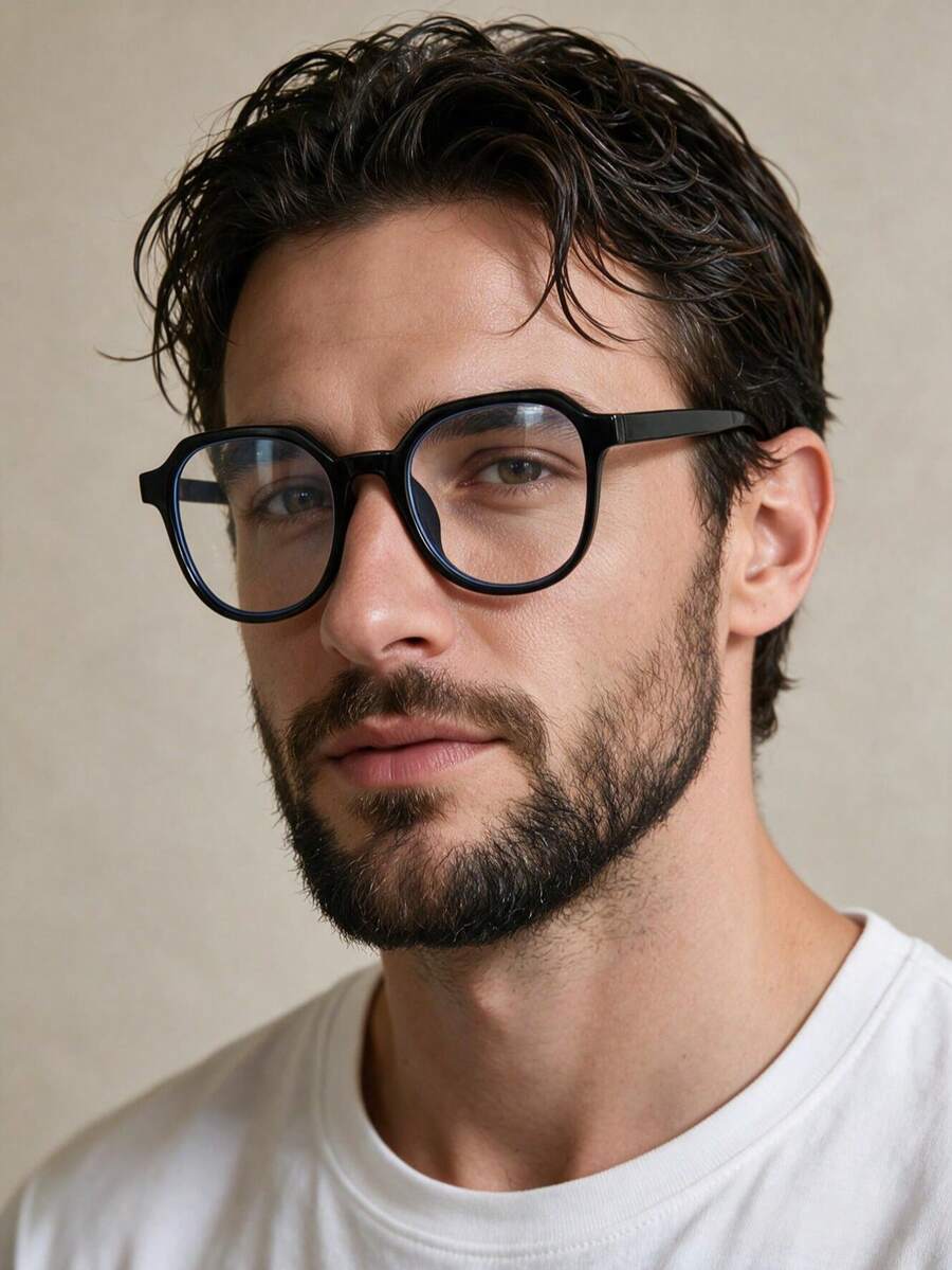 1 Pair PC Frame Minimalist Casual Vintage Unisex Personalized Black Glasses - Black - View 1