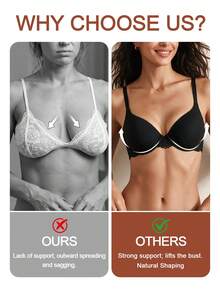 2PCS Push Up Bra For Women Lace Solid Color Tops Crop Top Bralette Gathered Bras Bra Lingerie Backless Intimates Female Underwear - Multicolor - View 5