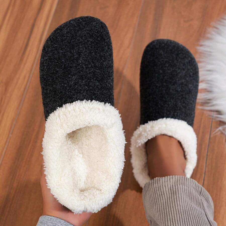 Sepatu Slip-On Kasual Retro Pria, Ujung Tertutup Setengah Belakang, Lapisan Dalam yang Dapat Dilepas, Cocok untuk Semua Musim, Hangat di Musim Dingin, Lapisan Dalam Dapat Dicuci dengan Mesin dan Tangan