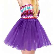 1 Piece Adult Mesh Princess Tutu Dress Cosplay Dress Birthday Party Cosplay Dress Up Tutu Halloween - Purple - View 1