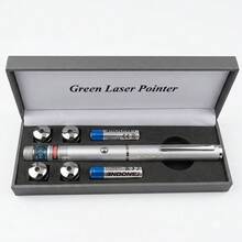 Caneta Laser Longo Alcance 5 Pontas - Luatek Laser Cinza - luz verde - Visão 5