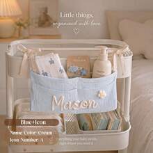 Personalized Baby Hanging Pocket, Custom Name Nursery Organizer, Stroller & Crib Storage Bag, Baby Shower Gift - Multicolor - View 7