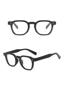 2pcs Men's Vintage Round Frame Premium Quality Personalized Minimalist Fashion Plain Lens Decorative Glasses - 2pcs - View 4