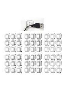 Decorative Lighting Easy Fix Transparent Self-Adhesive Hooks, Suitable For Christmas, Halloween, New Year Decorations - Removable Mini Wall Hooks With Glue-Free Backing, Indoor/Outdoor Universal Plastic Hooks For Hanging, Wreaths And Displays - Grid - View 2
