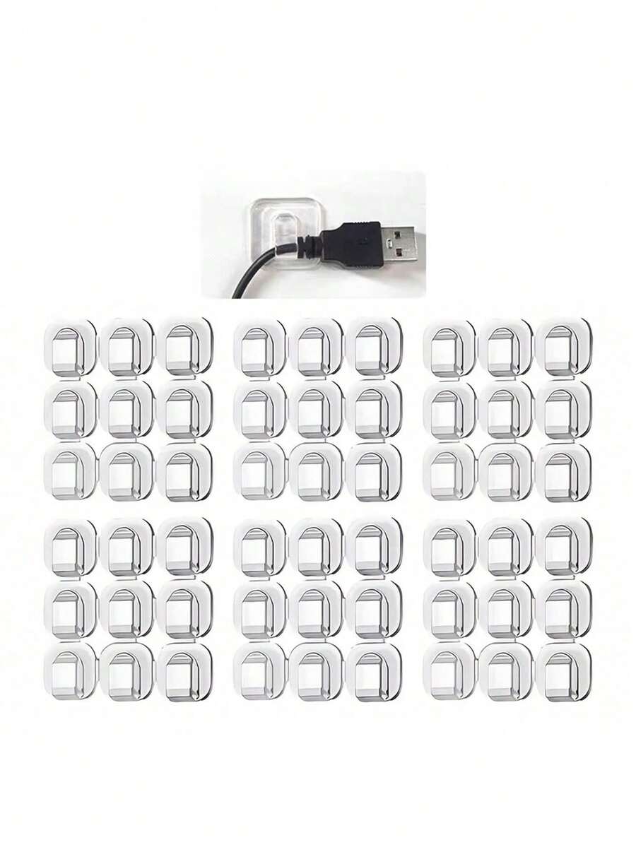 Decorative Lighting Easy Fix Transparent Self-Adhesive Hooks, Suitable For Christmas, Halloween, New Year Decorations - Removable Mini Wall Hooks With Glue-Free Backing, Indoor/Outdoor Universal Plastic Hooks For Hanging, Wreaths And Displays