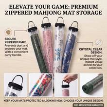 1pc Portable Mahjong Table Mat Storage Bag, Transparent PVC Cylinder Zipper Creative Reinforced Handheld Tablecloth Storage Bag - Multicolor - View 1