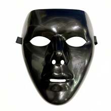 1pc Halloween Grim Reaper Mask, Black And White Hip Hop Mask, Halloween Full Face Mask - Multicolor - View 7