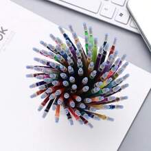 100 Pcs/Set Of Color Gel Refill -With 5Pcs Empty Pen Holder,1.0mm Fine Tip, Various Colors - Office And School Supplies, Smooth Writing, Necessary For The Beginning Of School, Random Color - Sets - View 6