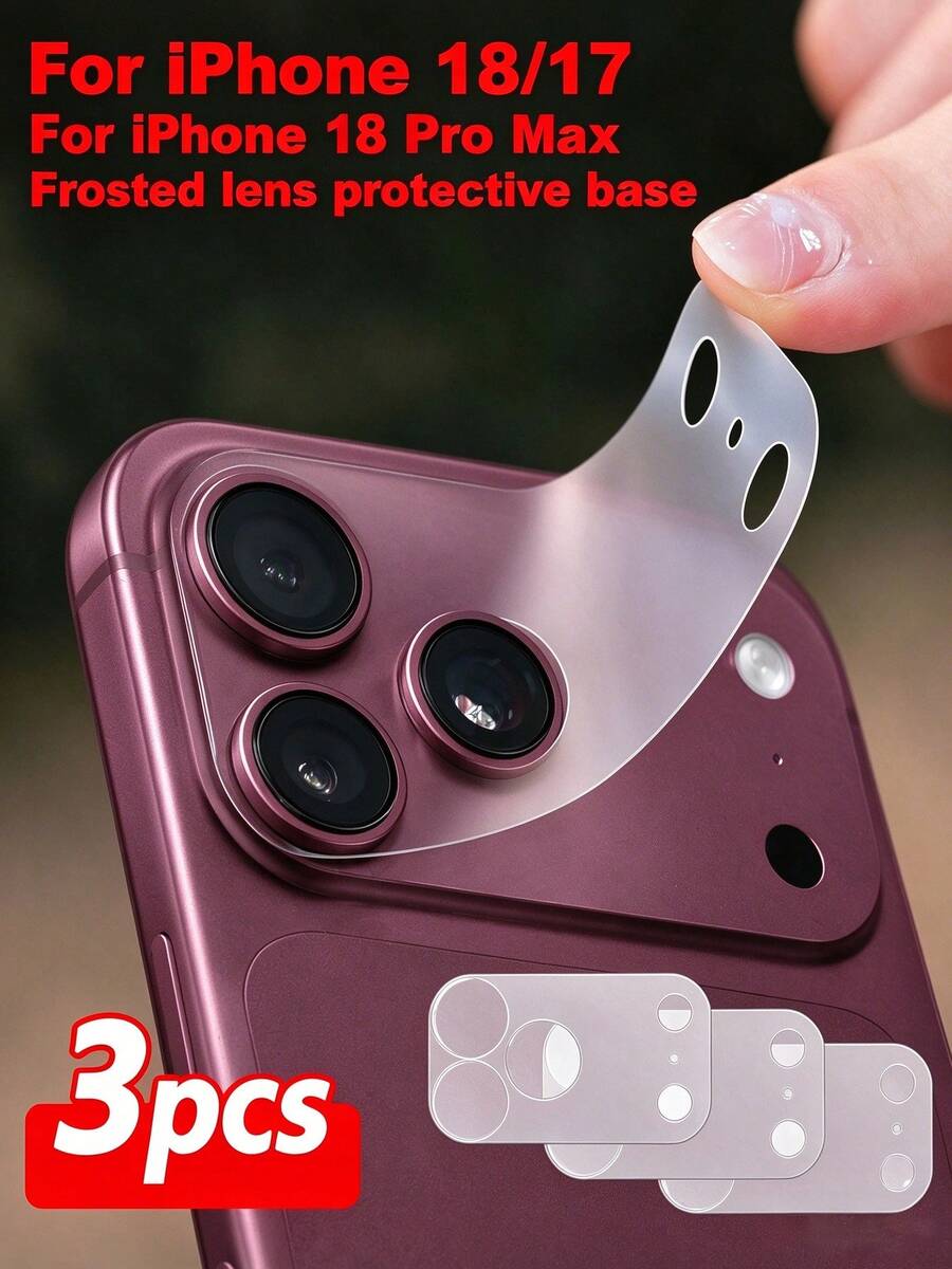 NNBILI 3pcs 9H Ultralight Nano Matte Lens Base Protector Compatible With IPhone 17Pro Max/18 Pro Max/17 Pro/18 Pro/17Air/18Duo/ Series.0.1mm Ultra-Thin Film,- Anti-Fingerprint/Anti-Glare/Anti-Scratch, Precise Cut, Bubble-Free, Easy Installation, Anti-Yellowing, High Definition Clear, Durable Minimalist Camera Protectio,Perfectly Compatible With Phone Cases And Cameras - Matte - View 1