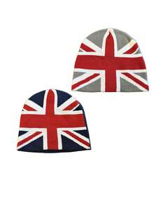 2/1pc Unisex Union Jack Flag Jacquard Knitted Beanie Hat,Classic Street Style Winter Cap For Men&Women,For Daily Wear,Gift,Travel,Autumn/Winter - Flag Design - View 15