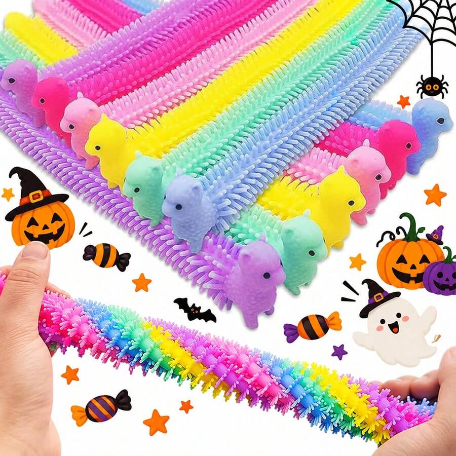 1/6/12/24/48pcs Stretchy Rope Toys, Alpaca Texture Stretchable Fidget Toys, Suitable For Children & Adults To Relieve Stress, Party Favors, Valentine's Day Gifts, Random Colors - Multicolor - View 1