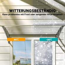 Pultvordach Vordach für Haustür 110x60x18 cm Grau+Transparent - Transparent+Grau - Übersicht 7