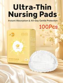 100pcs/Pack Disposable Breast Pads, Thin & Soft, Nursing Breast Pads, Quick Absorbent & Leak-Proof, Breast Milk Pads, 100 Pieces - Multicolor - View 1