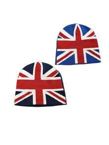 2/1pc Unisex Union Jack Flag Jacquard Knitted Beanie Hat,Classic Street Style Winter Cap For Men&Women,For Daily Wear,Gift,Travel,Autumn/Winter - Flag Design - View 13