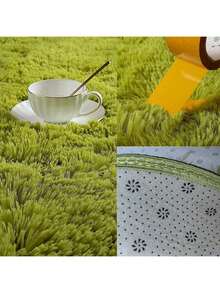 1pc Thick Round Carpet, Suitable For Bedroom, Modern Plush Round Rug, Suitable For Living Room, Round Plush Carpet, Non-Slip Soft Fluffy Rug, Doormat, Living Room Floor, Bedroom - White - View 8
