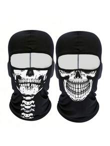 1pc/2pcs Unisex Sports Climbing Elastic Moisture-Wicking Breathable Motorcycle Riding Printed Face Mask, Suitable For Outdoor, Casual, Party, Cosplay, Holiday, Skiing - K - View 4
