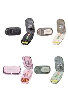 1pc (Random Color) Portable Precision Pill Cutter, Can Cut Small Pills Evenly Into Half, One-Third And One-Fourth, Travel Pill Box, 4 Colors Available: Pink, Green, Black, Cream White - Multicolor - View 9