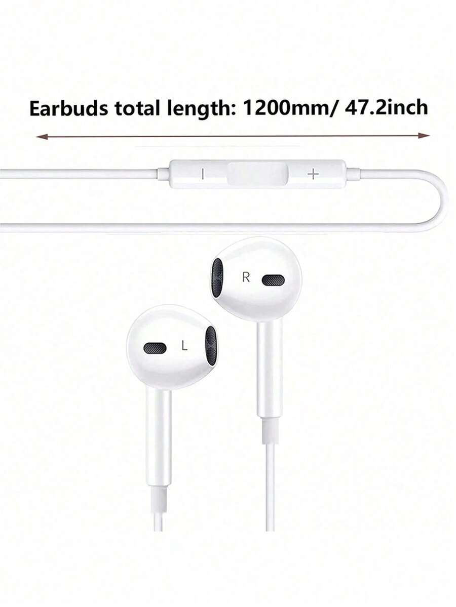 Type-C Wired Earbuds In-Ear Earphones With Noise-Canceling Voice Calls + HiFi Stereo, Ultra-Low Latency Compatible With Iphone 15 Pro Max/ S24 Ultra And Other Type-C/USB-C Port Devices, All-In-One Gaming And Multimedia Headset - White - View 1