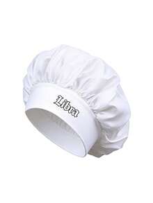 Women 12 Zodiac Signs Satin Hair Bonnet, Horoscope Letter Print Sleep Cap, Wide Elastic Band Silky Night Cap, Soft Satin Headwear For Hair Protection - White - View 13