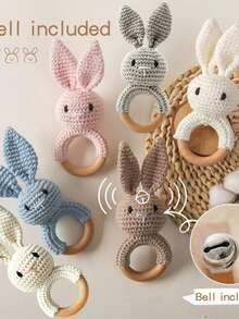 Handmade Crochet Rattle, Baby Rattle Toy, Attracts Baby's Attention, Infant Parent-Child Interaction Toy, Built-In Bell, 3D Cute, Rich Details, Newborn Memorial Gift, Easter Gift, Halloween Gift - Multicolor - View 4