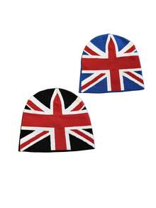 2/1pc Unisex Union Jack Flag Jacquard Knitted Beanie Hat,Classic Street Style Winter Cap For Men&Women,For Daily Wear,Gift,Travel,Autumn/Winter - Flag Design - View 16