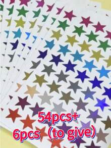 54Pcs Multi-Color Star Stickers, Star Stickers, Metallic Foil Star Stickers, Planner Small Star Stickers, Behavior Chart, DIY Stickers - Multi-color - View 5